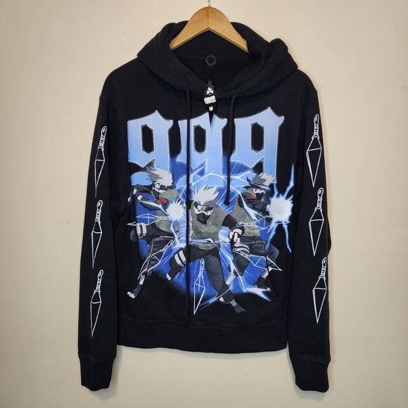 999 Club Naruto Shippuden Hoodie Sweatshirt Kakeshi Sensei Lightning Medium - Picture 12 of 12